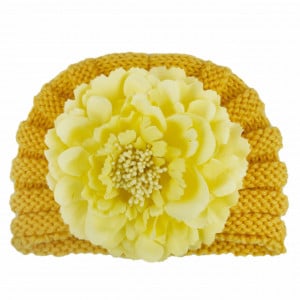 Caciulita crosetata tip turban cu floare aplicata - Img 6