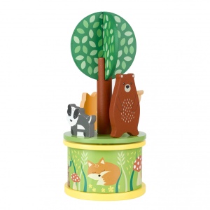 Carusel muzical cu animale de padure, Orange Tree Toys - Img 3