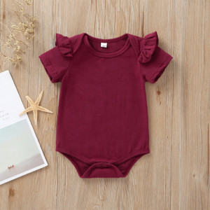 Compleu pentru fetite cu body visiniu cu maneca scurta - Img 4