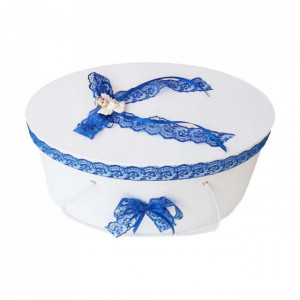 Cutie trusou botez dantela albastra si ingeras, Denikos® 382