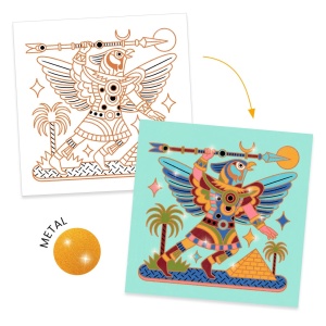 Joc creativ de colorat Animale razboinice, Djeco - Img 2