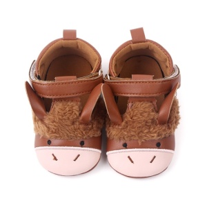 Pantofi maro cu design de animalut pentru fetite - Img 6