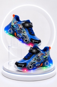 Pantofi sport cu lumini LED, Model Carting, Albastru