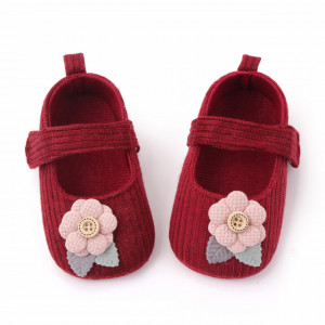 Pantofiori visinii cu floricica roz aplicata - Img 3