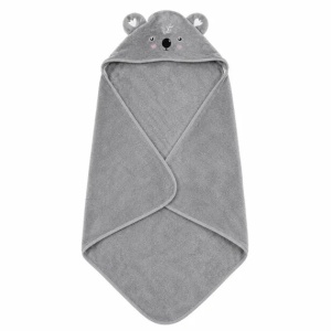 Prosop cu Glugă pentru Copii și Bebeluși Gri – Model Koala - Moale și Absorbant - Img 4