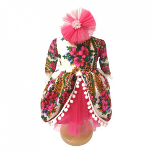 Set botez traditional fetita, trusou botez landou, lumanare si costum popular fata, Denikos® 973 - Img 6