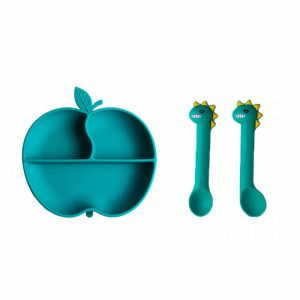 Set tavita si tacamuri din silicon - Green apple