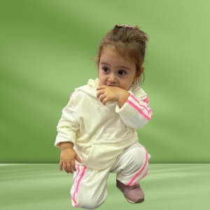 Trening ivoire din catifea pentru fetite - Dungi roz - Img 5