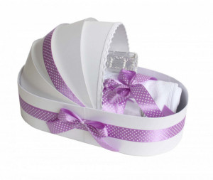 Trusou botez complet, in landou, lila buline Denikos® 135