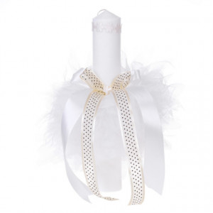 Trusou botez in landou si lumanare cu floricele, decor crem Denikos® 104 - Img 3