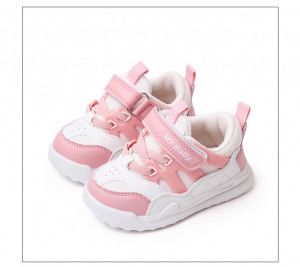 Adidasi albi cu roz pentru fetite - My Baby