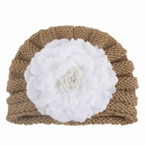 Caciulita crosetata tip turban cu floare aplicata - Img 7