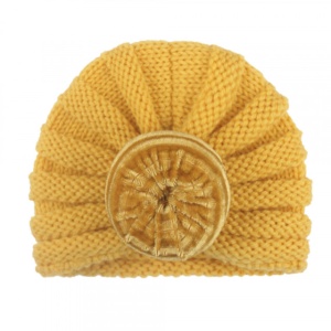 Caciulita galbena crosetata tip turban