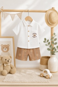 Citir, set pantalonasi si camasuta alba ursuleti