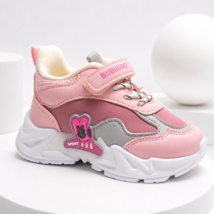 Pantofi sport cu luminite, Model Bubudoo, Piele ecologica, Fete, Roz - Img 2