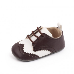 Pantofiori eleganti maro cu insertie alba - Img 6