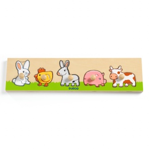 Puzzle cu buton Ferma, Djeco - Img 2