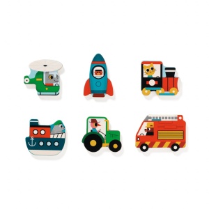 Puzzle din lemn Vroom-vroom, Djeco - Img 3