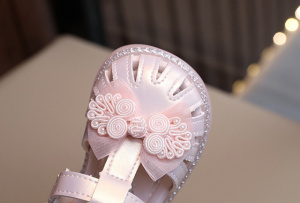 Sandale roz sidefat pentru fetite - Organza - Img 5