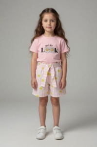 Set copii 2 piese bumbac imprimeu casual confortabil - Img 2
