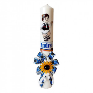 Set costum popular botez, trusou si lumanare personalizata, decor traditional, Denikos® C9004 - Img 2
