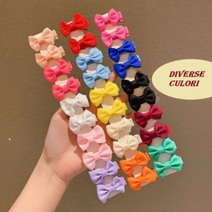 Set de 2 clame de par cu fundita diverse culori