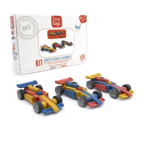 Set de constructie 3 masini de curse, Croc toys - Img 3