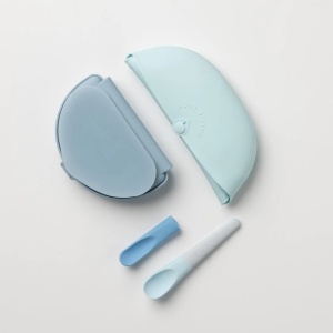 Set diversificare hrana bebelusi Miniware Sili Mini GO, 100% din materiale naturale biodegradabile, 3 piese, Blue Banana - Img 2