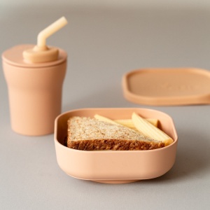 Set diversificare hrana bebelusi Miniware Sip&Snack, 100% din materiale naturale biodegradabile, 3 piese, Toffee - Img 2