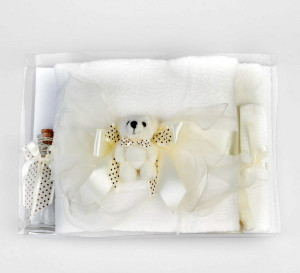 Trusou botez ivory cu ursulet NK0006 - Img 2