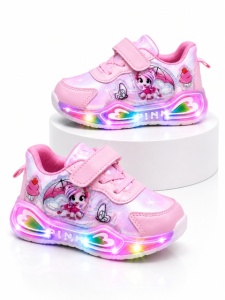 Adidasi cu lumini LED, Model Ponei colorat, Fete, Roz