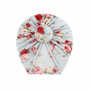 Caciulita bleu inflorata tip turban