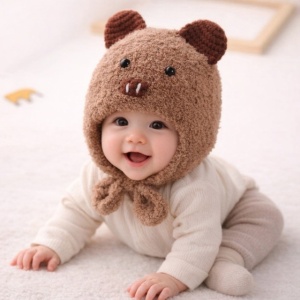 Caciulita maro pentru bebelusi - Teddy