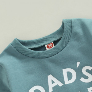 Compleu cu bluzita albastra pentru baietei - Dad's little dude - Img 3