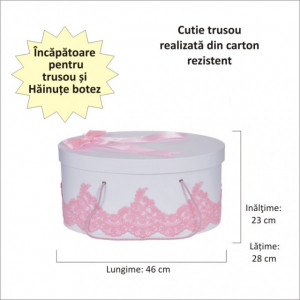Cutie trusou botez dantela roz eleganta si o fundita asortata, Denikos® 825 - Img 2