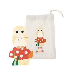 Mini puzzle din lemn bufnita 3D, Orange Tree Toys - Img 4