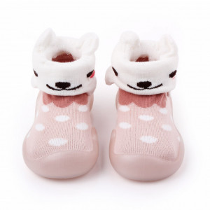 Mocasini roz cu talpa de silicon antiderapanta - Kitty - Img 2