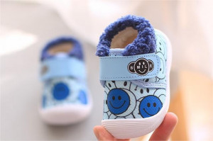 Pantofi imblaniti bleu - Smiley