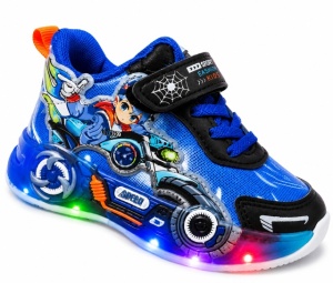 Pantofi sport cu lumini LED, Model Carting, Albastru
