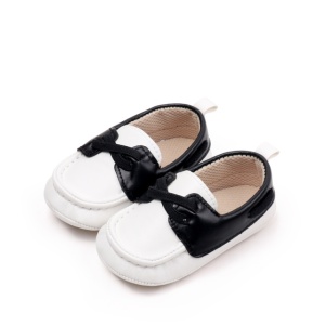 Pantofiori albi cu negru tip mocasini - Img 7