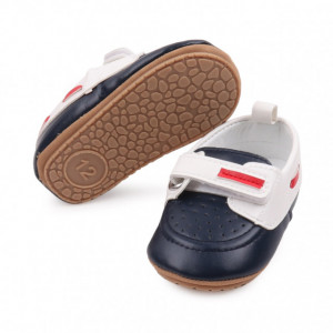 Pantofiori bleumarine cu alb de ocazie pentru baietei - Img 6