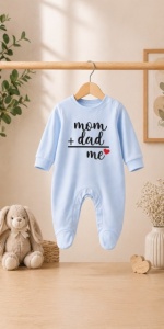 Salopeta bleu cu botosei pentru bebelusi, Mom&Dad - Img 2
