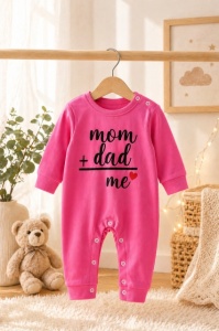 Salopeta roz ciclamen fara botosei pentru bebelusi, Mom&Dad