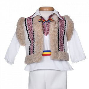 Set botez traditional baiat, trusou botez landou, lumanare si costum national, Denikos® 1047 - Img 6
