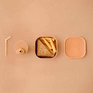 Set diversificare hrana bebelusi Miniware Sip&Snack, 100% din materiale naturale biodegradabile, 3 piese, Toffee - Img 3