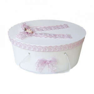 Set trusou botez si cutie trusou, Ingeras, dantela lila, Denikos® 450 - Img 2