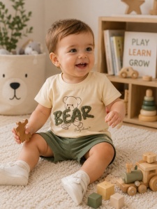 Compleu pentru bebelusi din bumbac DONİNO Ursulet - Img 3