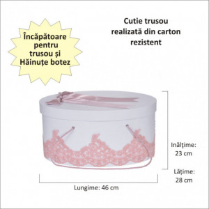 Cutie trusou botez dantela dusty rose eleganta si o fundita asortata, Denikos® 826 - Img 2