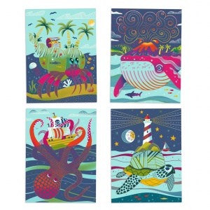 Joc creativ de razuit Fauna marina, Djeco - Img 2