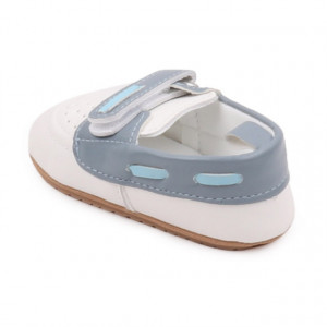 Pantofiori albi cu bleu de ocazie pentru baietei - Img 6
